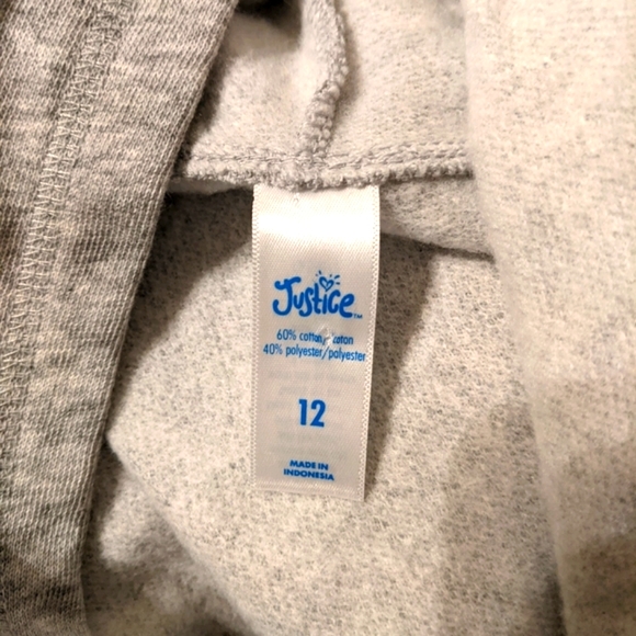 Justice heather grey fleece hoodie. NWOT. Size 12 - Picture 8 of 8